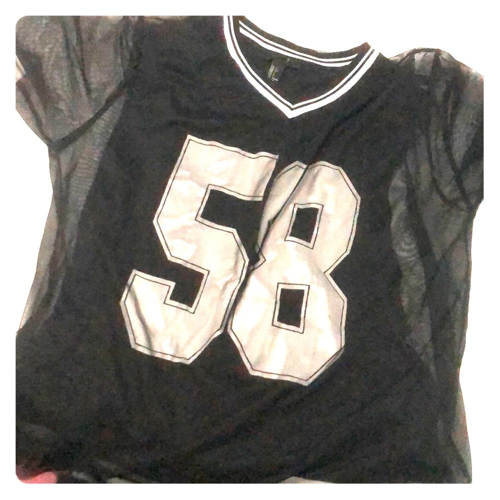 A netted overlay Jersey shirt